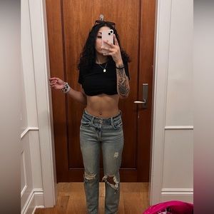 loved the jeans just bought them while i was trying to gain weight worn twice:)